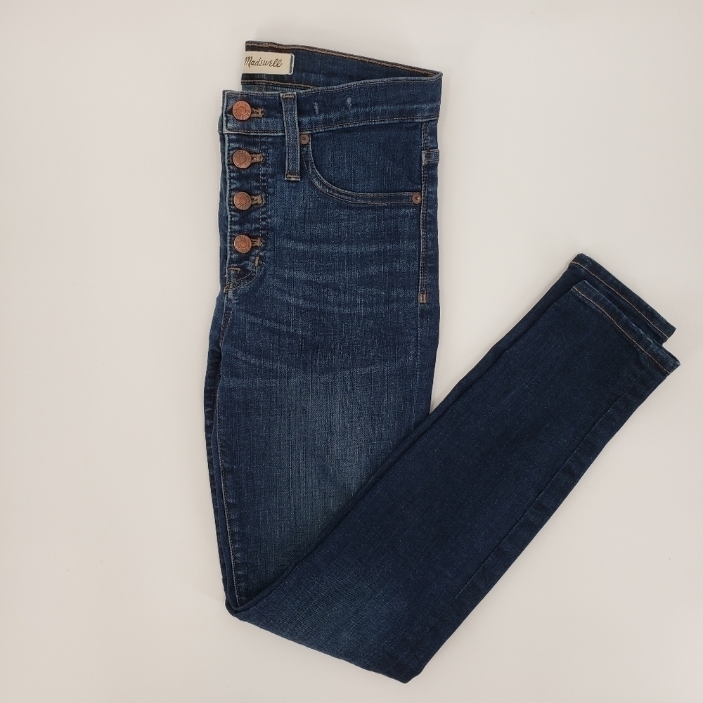 Madewell 9" Mid-Rise Skinny Jeans in Hayes Wash: Button-Front Edition, - Picture 6 of 11